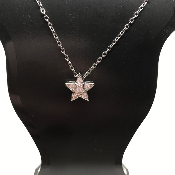 HYPERFLASH Five-pointed Pendant White Sapphire 925 Sterling Silver Necklace - Picture 5 of 6